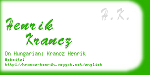 henrik krancz business card